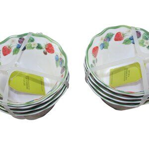 Primrose Vintage Berries Melamine 4.5" Mini Dessert Appetizer Bowls Set of 8 NWT